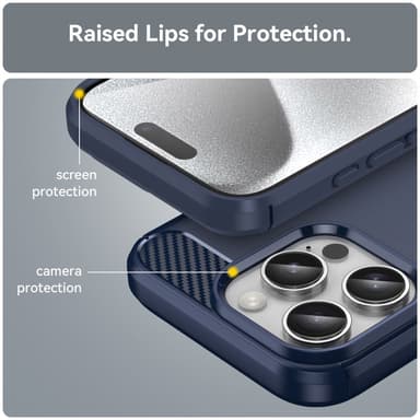 SKALO iPhone 16 Pro Armor Carbon Stöttåligt TPU-skal - Blå