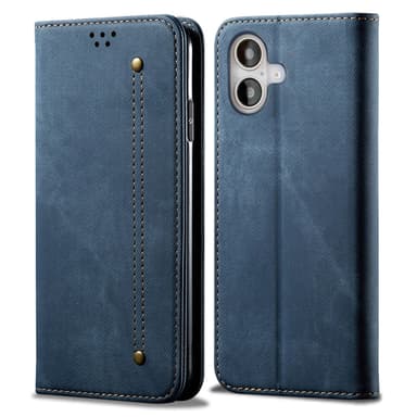 SKALO iPhone 16 Jeans Plånboksfodral - Blå