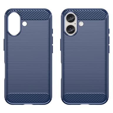 SKALO iPhone 16 Armor Carbon Stöttåligt TPU-skal - Blå