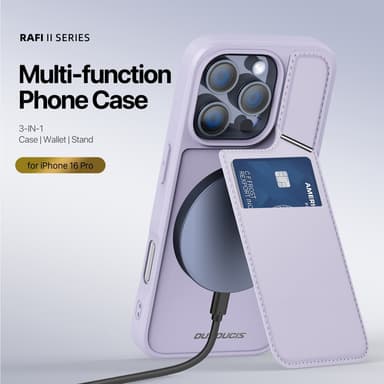 DUX DUCIS iPhone 16 Pro Rafi II Series Skal med Korthållare - Lila