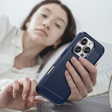 SKALO iPhone 16 Pro Armor Carbon Stöttåligt TPU-skal - Blå
