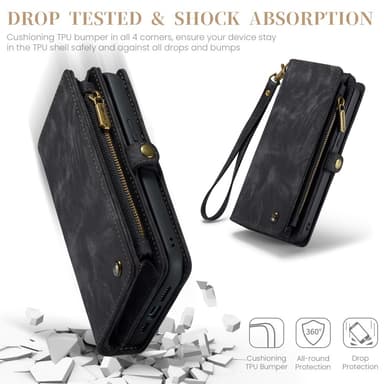 CaseMe iPhone 16 Pro 008 Series Plånboksfodral - Svart