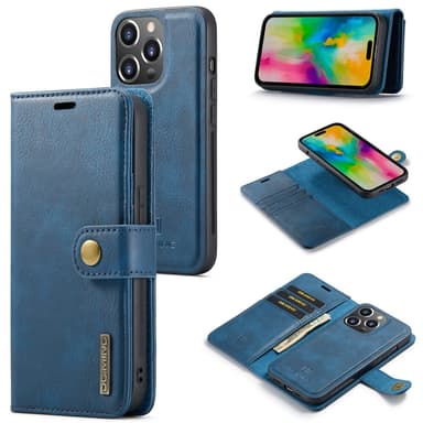 DG MING iPhone 16 Pro Max 2-i-1 Magnet Plånboksfodral - Blå