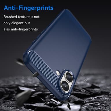 SKALO iPhone 16 Plus Armor Carbon Stöttåligt TPU-skal - Blå