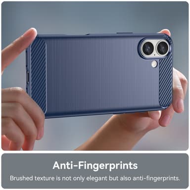SKALO iPhone 16 Plus Armor Carbon Stöttåligt TPU-skal - Blå