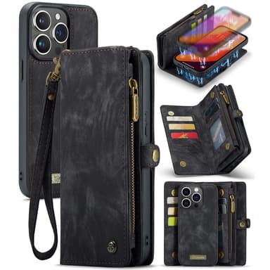 CaseMe iPhone 16 Pro 008 Series Plånboksfodral - Svart