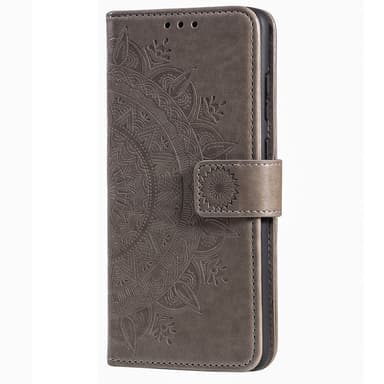 SKALO iPhone 16 Pro Max Mandala Plånboksfodral - Grå