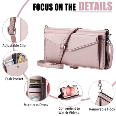 SKALO iPhone 16 Evelope Clutch 5-Fack - Roséguld