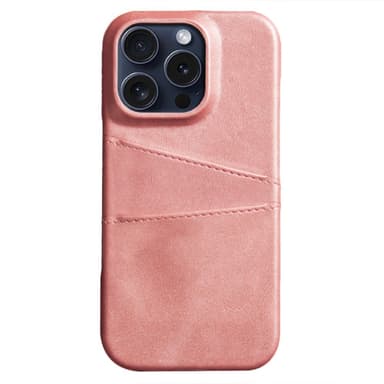 SKALO iPhone 16 Pro Max PU-Läder Korthållare Skal - Roséguld