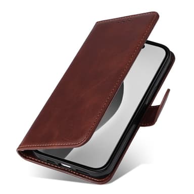 SKALO iPhone 16 Pro Max PU-Läder Plånboksfodral - Brun