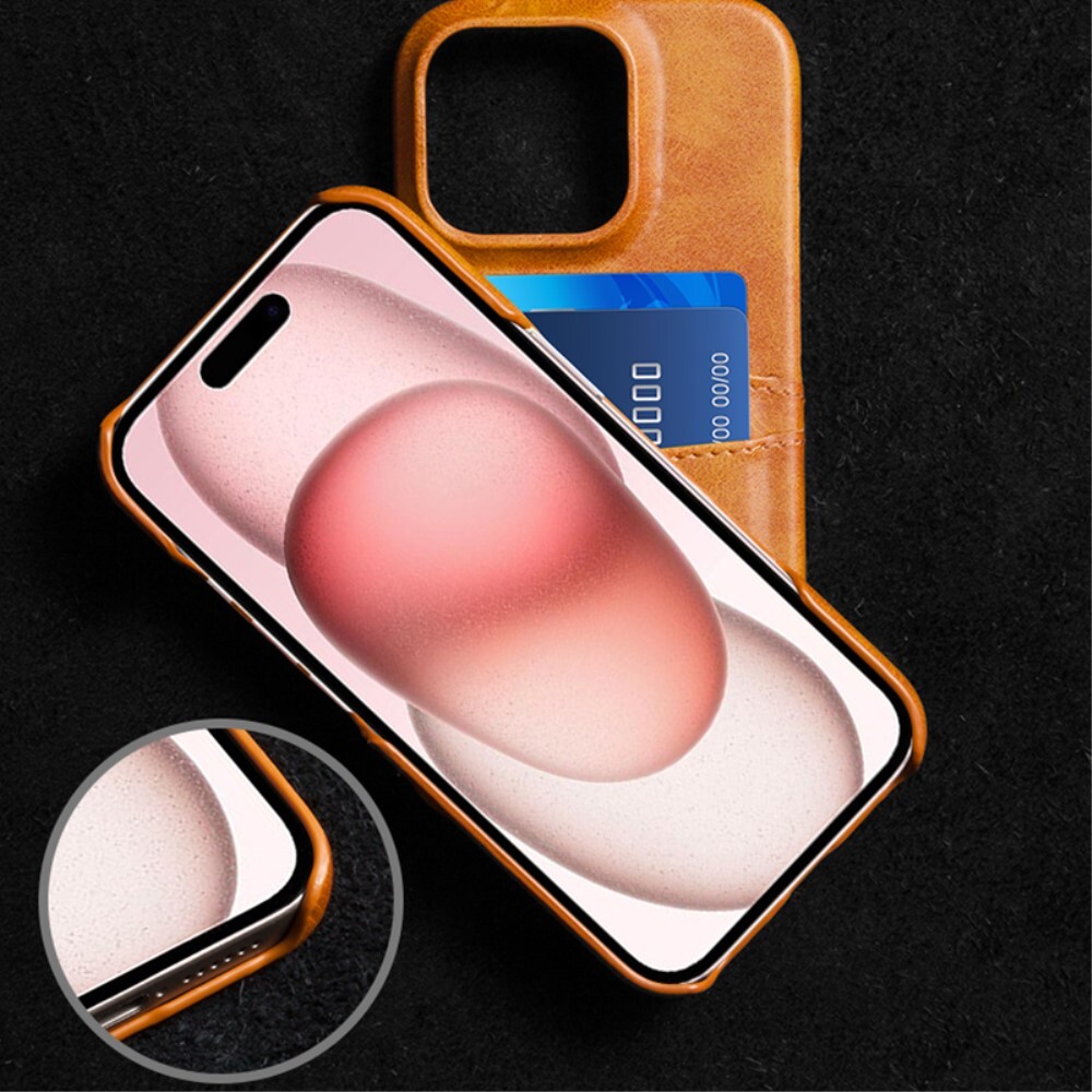 SKALO iPhone 16 Pro Max PU-Läder Korthållare Skal - Roséguld
