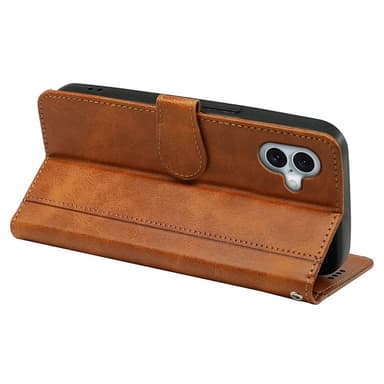 SKALO iPhone 16 Plus Plånboksfodral i PU-Läder - Brun