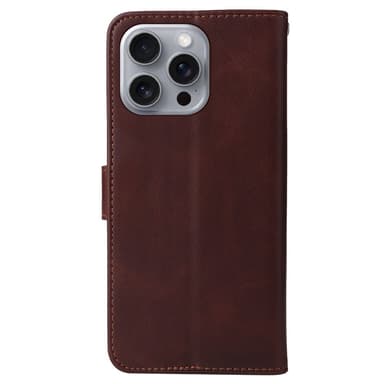 SKALO iPhone 16 Pro Max PU-Läder Plånboksfodral - Brun