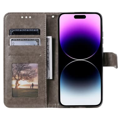 SKALO iPhone 16 Pro Mandala Plånboksfodral - Grå