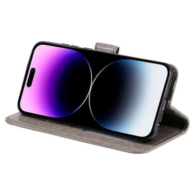 SKALO iPhone 16 Pro Mandala Plånboksfodral - Grå