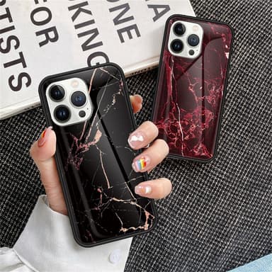 SKALO iPhone 16 Pro Max Marmor Härdat Glas TPU-skal - Motiv 4