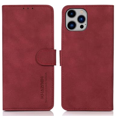 SKALO iPhone 16 Pro Max KHAZNEH Plånboksfodral i PU-Läder - Röd