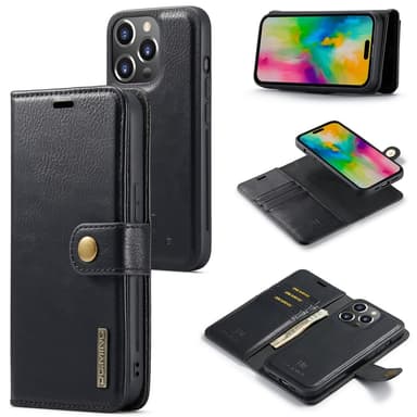 DG MING iPhone 16 Pro 2-i-1 Magnet Plånboksfodral - Svart