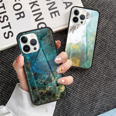 SKALO iPhone 16 Pro Marmor Härdat Glas TPU-skal - Motiv 3