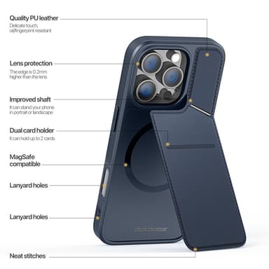 DUX DUCIS iPhone 16 Pro Max Rafi II Series Skal med Korthållare - Blå