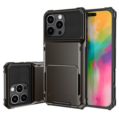 SKALO iPhone 16 Pro Armor Skal Korthållare - Svart