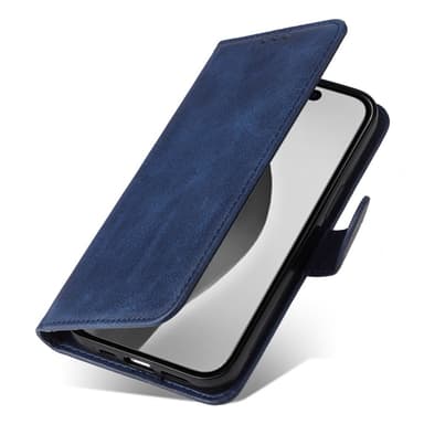 SKALO iPhone 16 Pro Max PU-Läder Plånboksfodral - Blå
