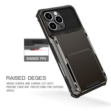 SKALO iPhone 16 Pro Armor Skal Korthållare - Svart
