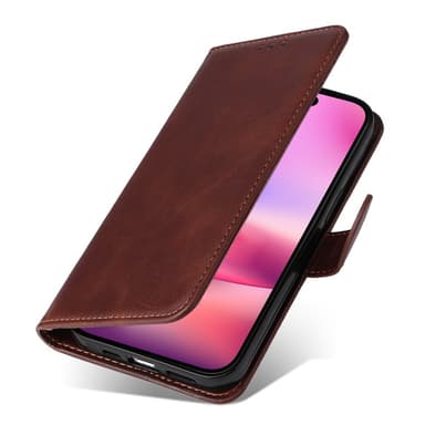 SKALO iPhone 16 PU-Läder Plånboksfodral - Brun