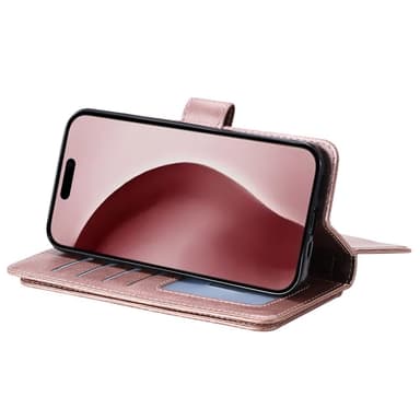 SKALO iPhone 16 Pro 10-FACK Plånboksfodral - Roséguld