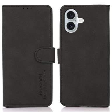 SKALO iPhone 16 KHAZNEH Plånboksfodral i PU-Läder - Svart