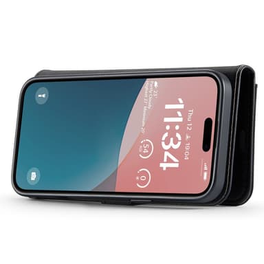 DG MING iPhone 16 2-i-1 Magnet Plånboksfodral - Svart
