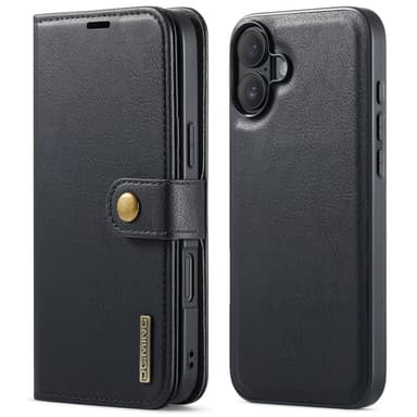 DG MING iPhone 16 2-i-1 Magnet Plånboksfodral - Svart