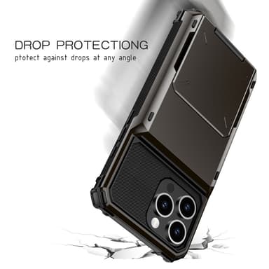 SKALO iPhone 16 Pro Armor Skal Korthållare - Svart