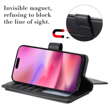 SKALO iPhone 16 10-FACK Plånboksfodral - Svart