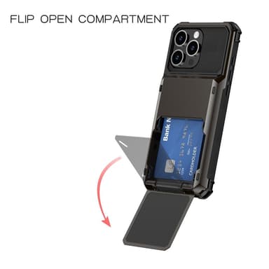 SKALO iPhone 16 Pro Armor Skal Korthållare - Svart