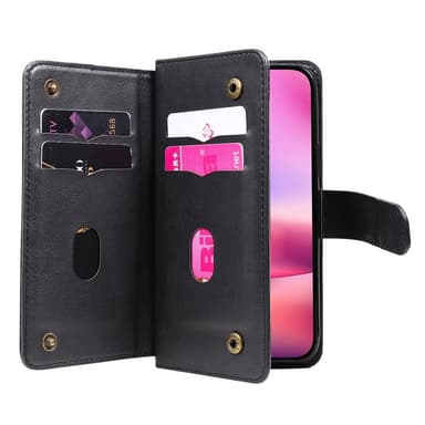 SKALO iPhone 16 10-FACK Plånboksfodral - Svart