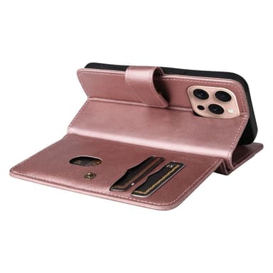 SKALO iPhone 16 Pro 10-FACK Plånboksfodral - Roséguld