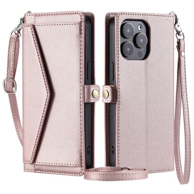 SKALO iPhone 16 Pro Max Evelope Clutch 5-Fack - Roséguld