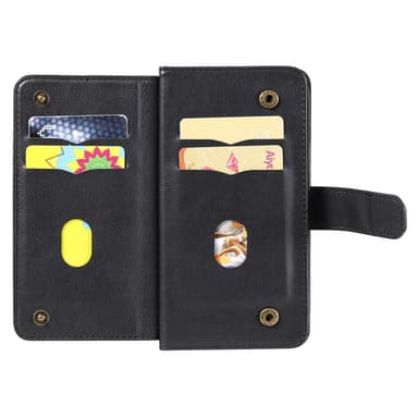 SKALO iPhone 16 10-FACK Plånboksfodral - Svart
