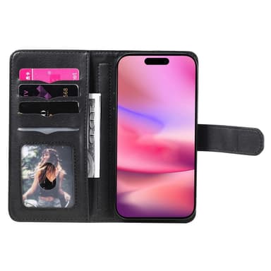 SKALO iPhone 16 10-FACK Plånboksfodral - Svart