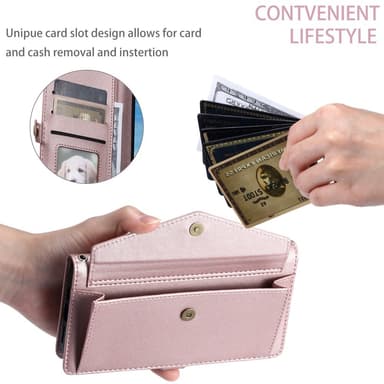 SKALO iPhone 16 Pro Max Evelope Clutch 5-Fack - Roséguld