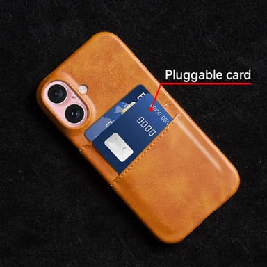 SKALO iPhone 16 PU-Läder Korthållare Skal - Roséguld