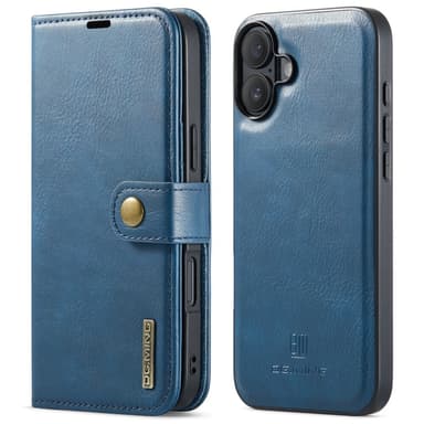DG MING iPhone 16 Plus 2-i-1 Magnet Plånboksfodral - Blå