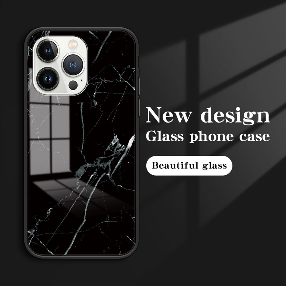 SKALO iPhone 16 Pro Marmor Härdat Glas TPU-skal - Motiv 4