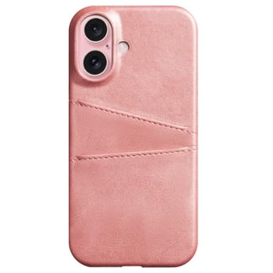 SKALO iPhone 16 PU-Läder Korthållare Skal - Roséguld