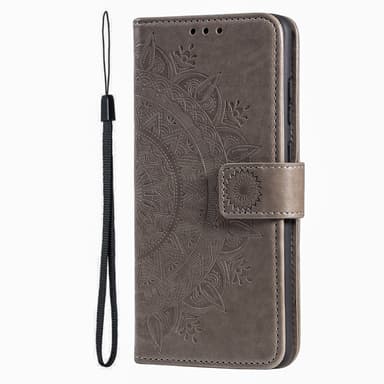 SKALO iPhone 16 Plus Mandala Plånboksfodral - Grå