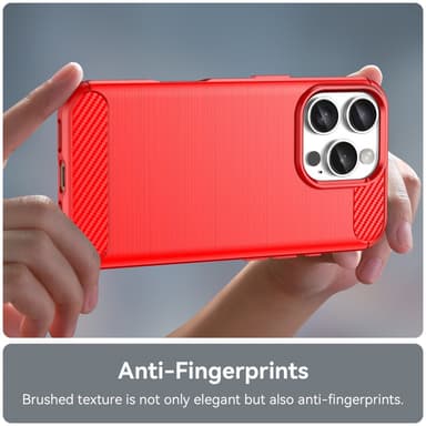 SKALO iPhone 16 Pro Armor Carbon Stöttåligt TPU-skal - Röd