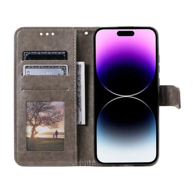 SKALO iPhone 16 Plus Mandala Plånboksfodral - Grå