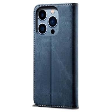 SKALO iPhone 16 Pro Jeans Plånboksfodral - Blå