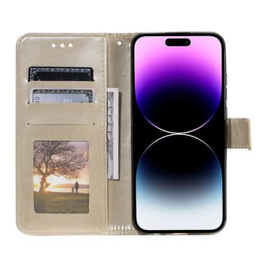 SKALO iPhone 16 Plus Mandala Plånboksfodral - Guld